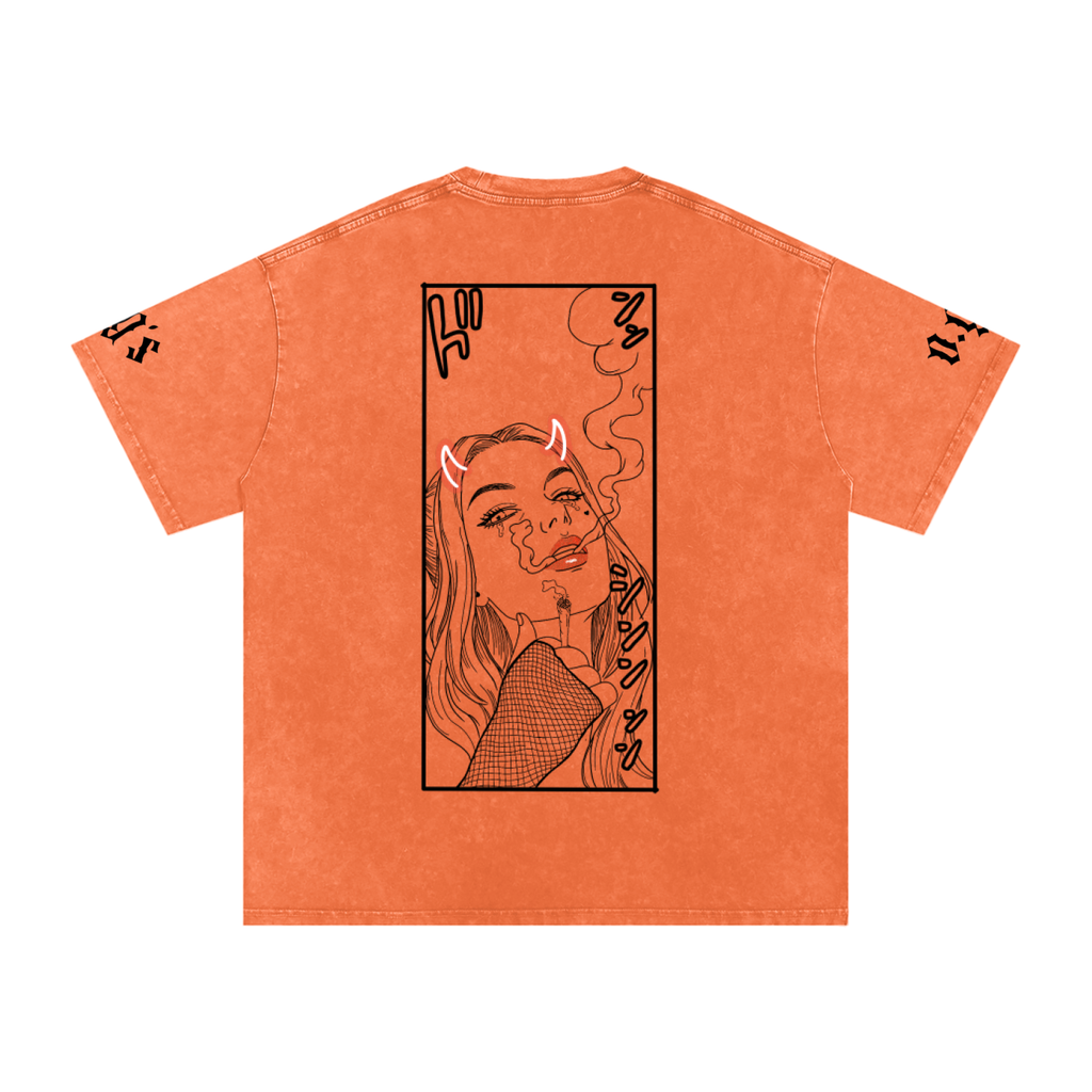 Snow Washed Oversized Cotton T-Shirt