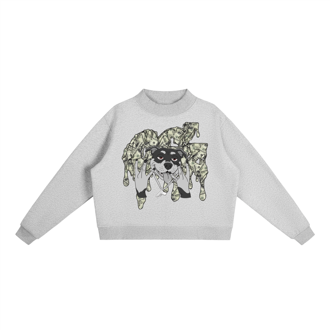 Essential Fleece Mock-Neck Crew Sweatshirt