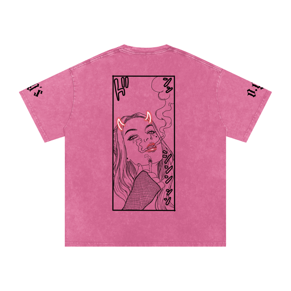 Snow Washed Oversized Cotton T-Shirt