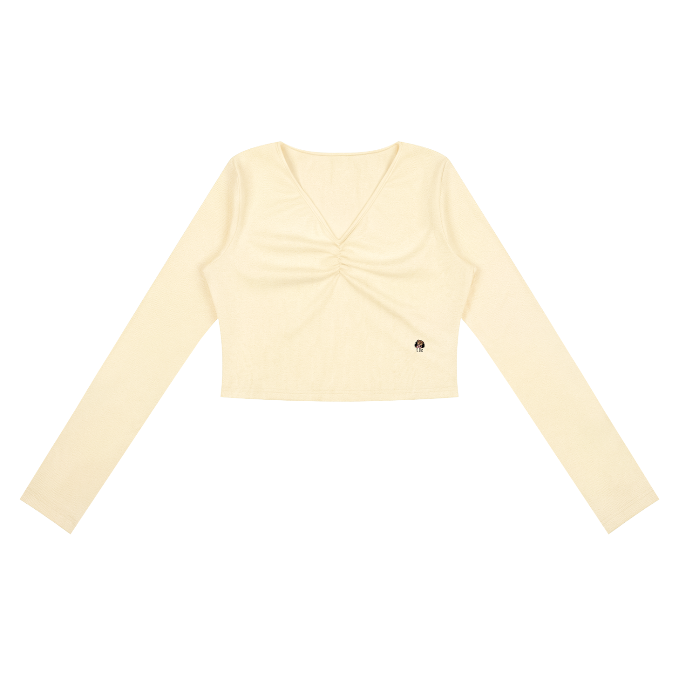 Women's Ruched Long Sleeve Crop T-Shirt
