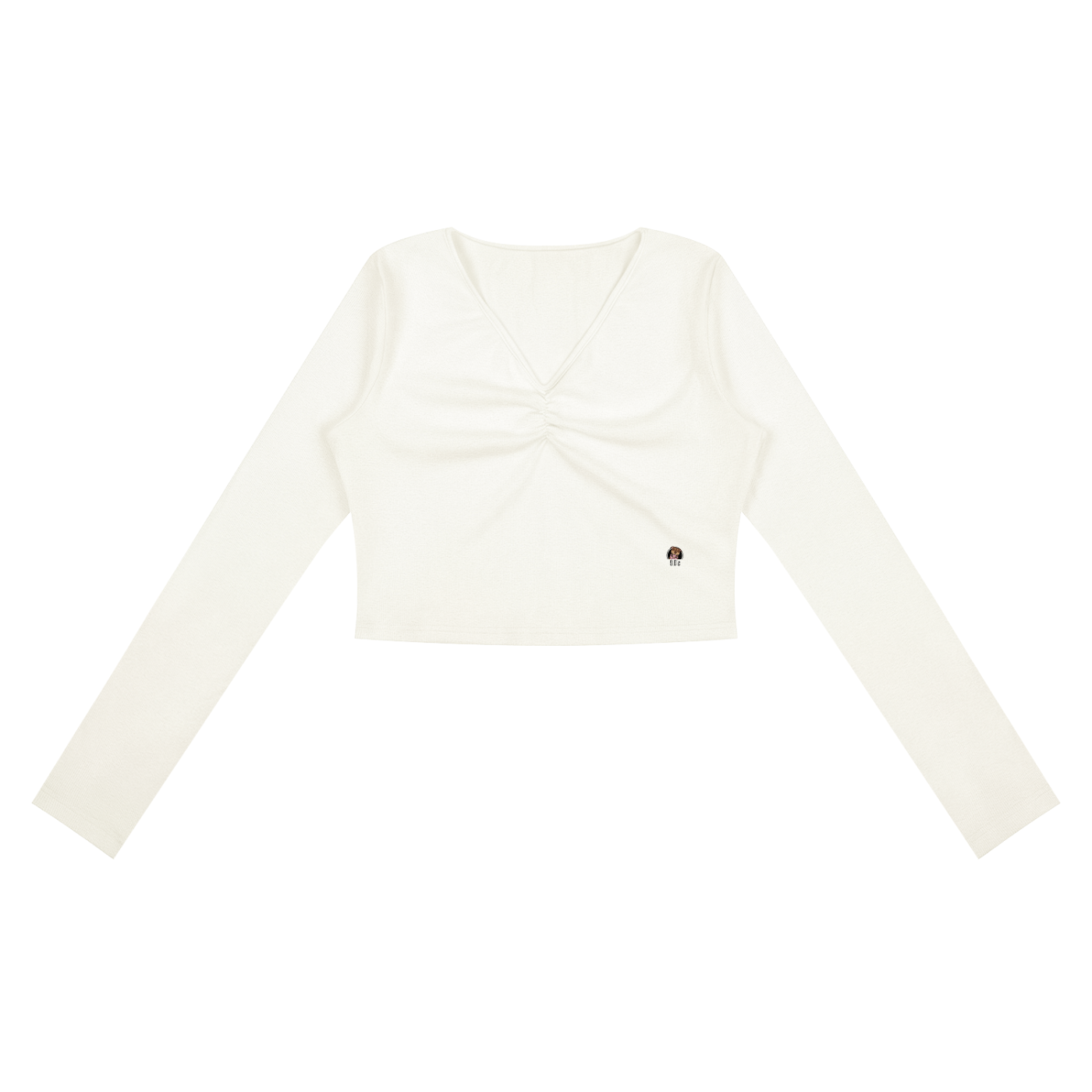 Women's Ruched Long Sleeve Crop T-Shirt