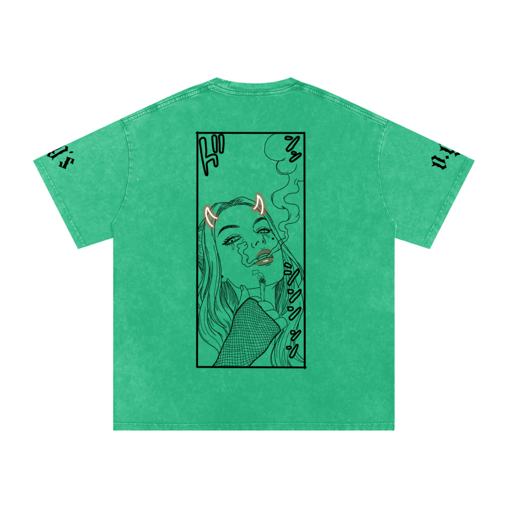 Snow Washed Oversized Cotton T-Shirt