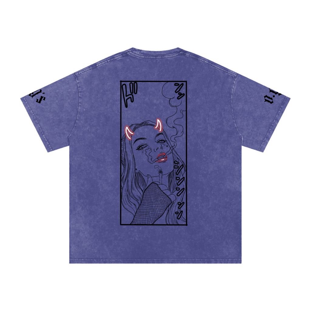 Snow Washed Oversized Cotton T-Shirt
