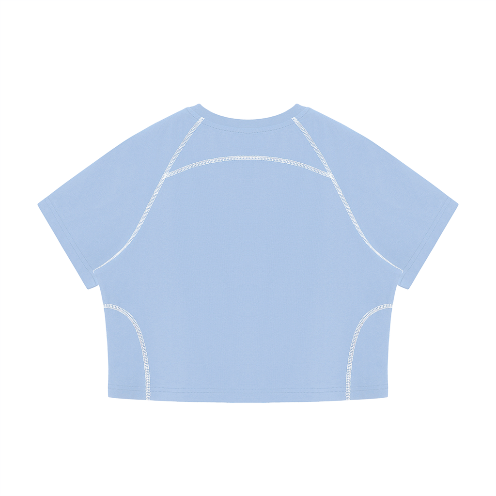 Women's Contrast Stitch Raglan Crop T-Shirt