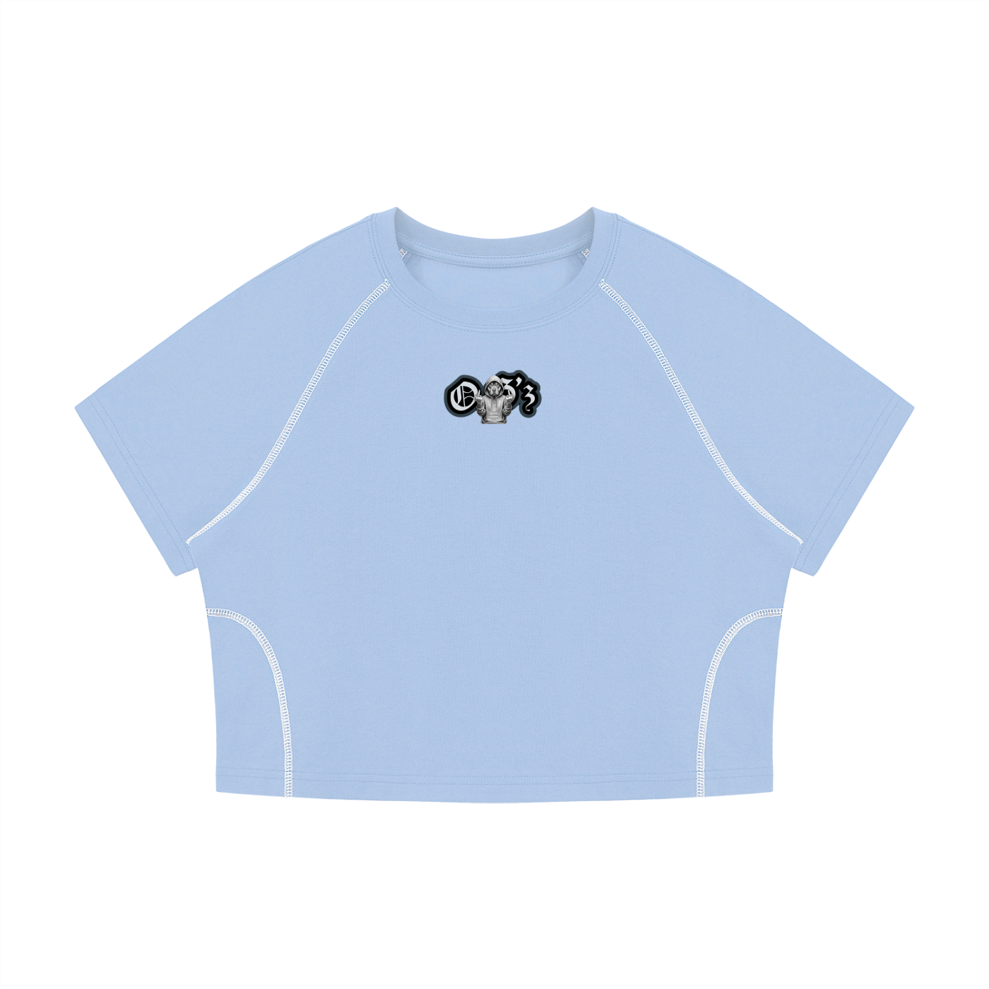 Women's Contrast Stitch Raglan Crop T-Shirt