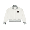 Striped Rib Collar Zip Jacket