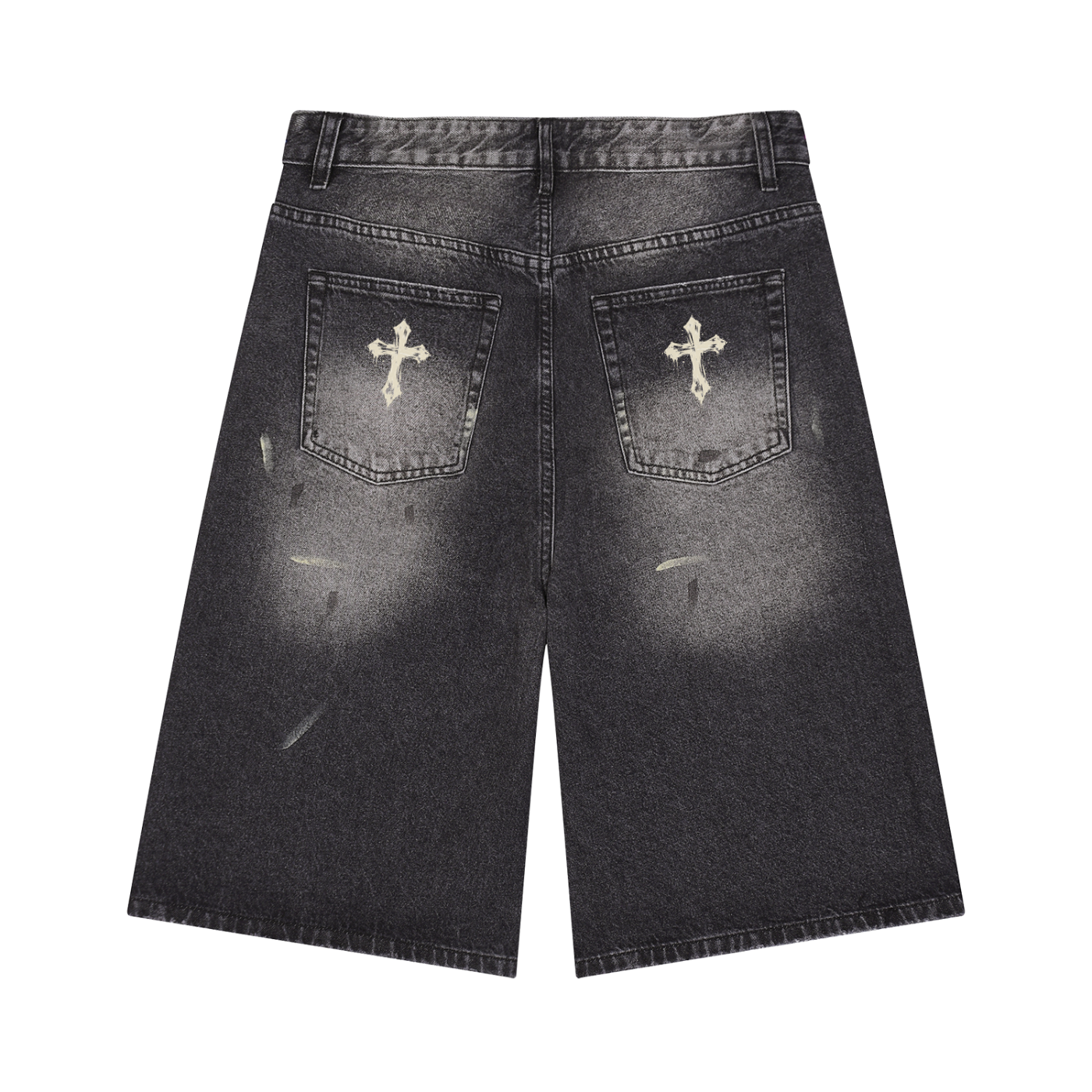 Men’s Vintage Wash Wide Leg Denim Shorts