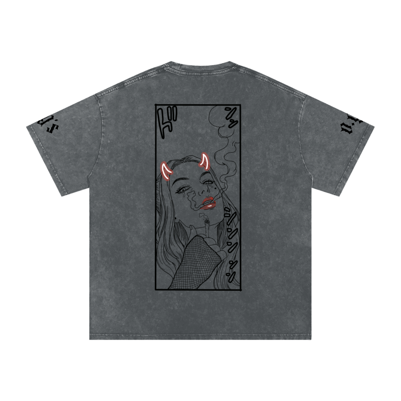 Snow Washed Oversized Cotton T-Shirt