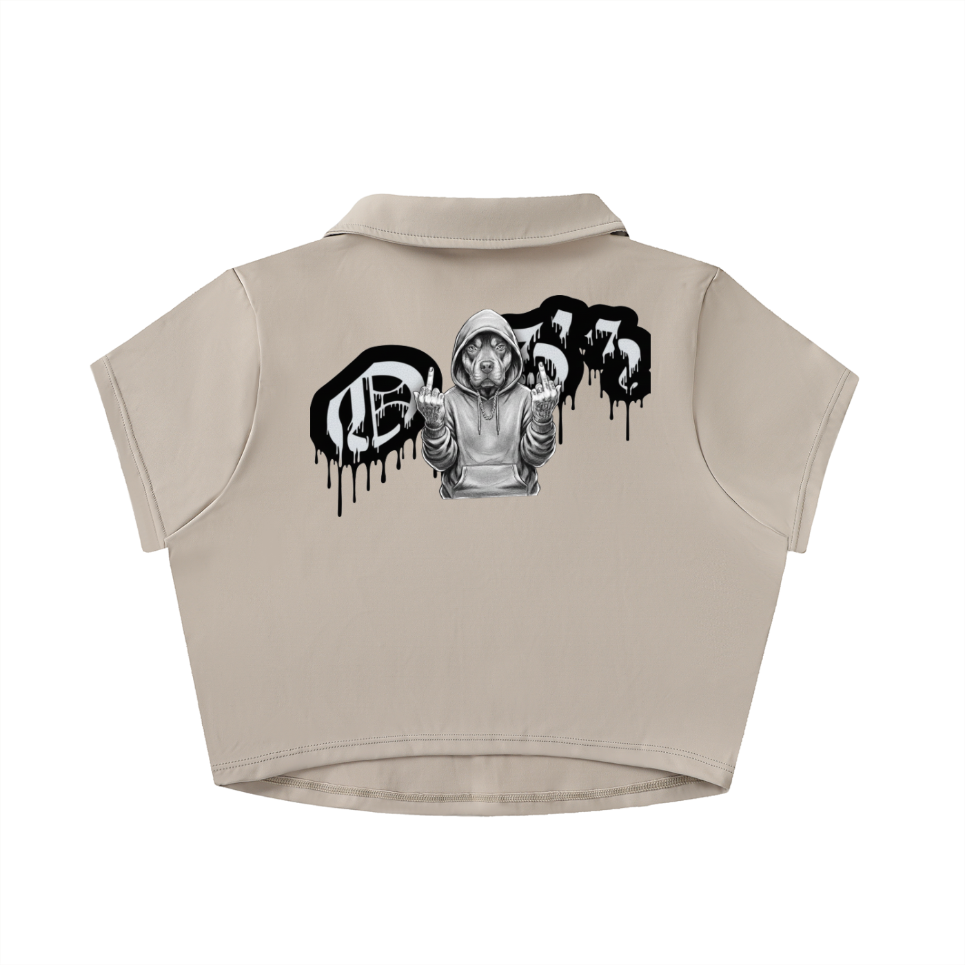V-Neck Lapel Crop Top