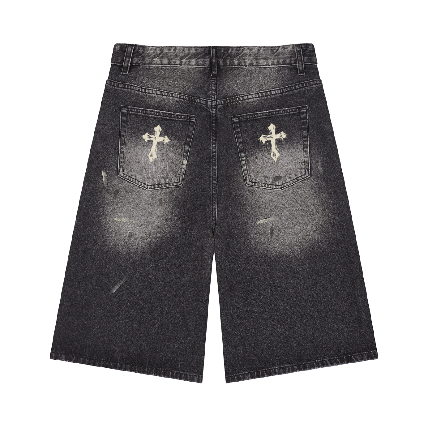 Men’s Vintage Wash Wide Leg Denim Shorts