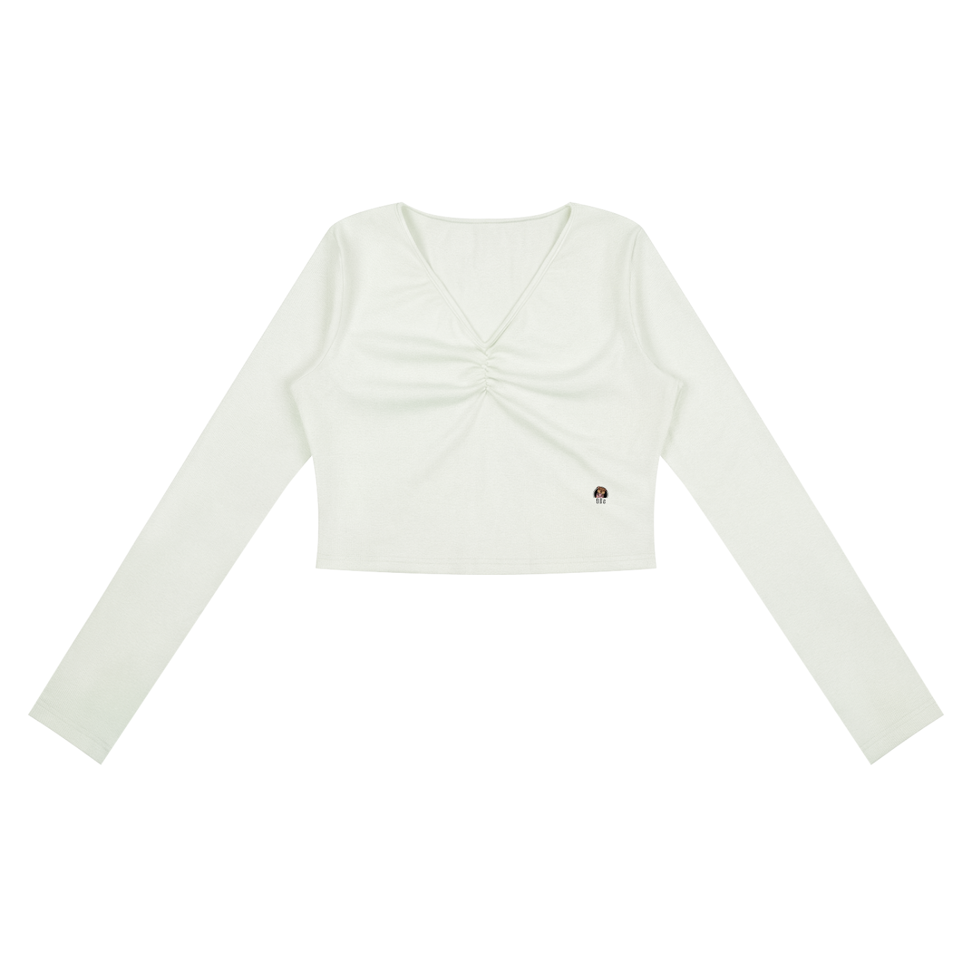Women's Ruched Long Sleeve Crop T-Shirt