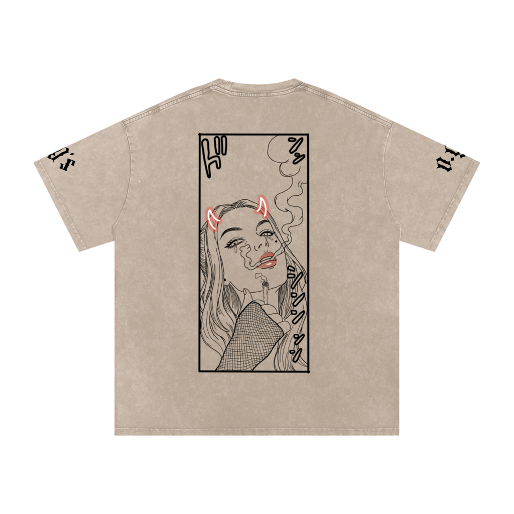 Snow Washed Oversized Cotton T-Shirt
