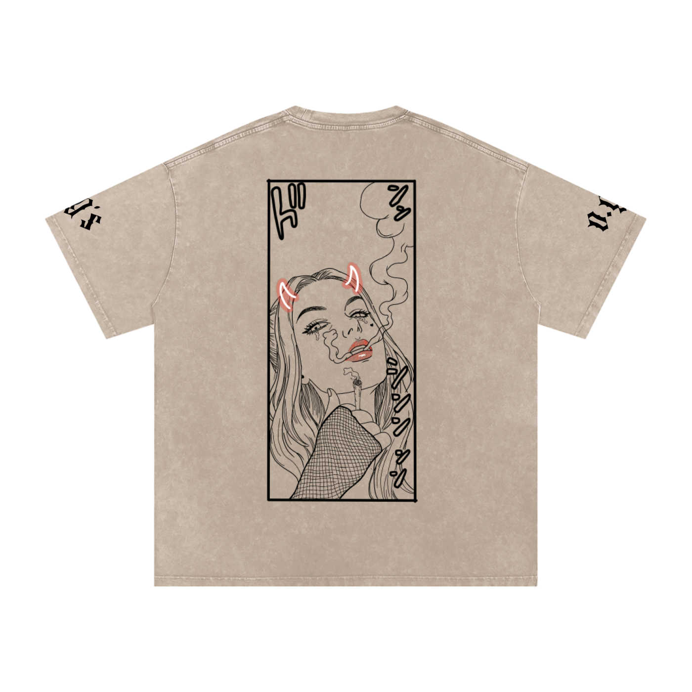 Snow Washed Oversized Cotton T-Shirt
