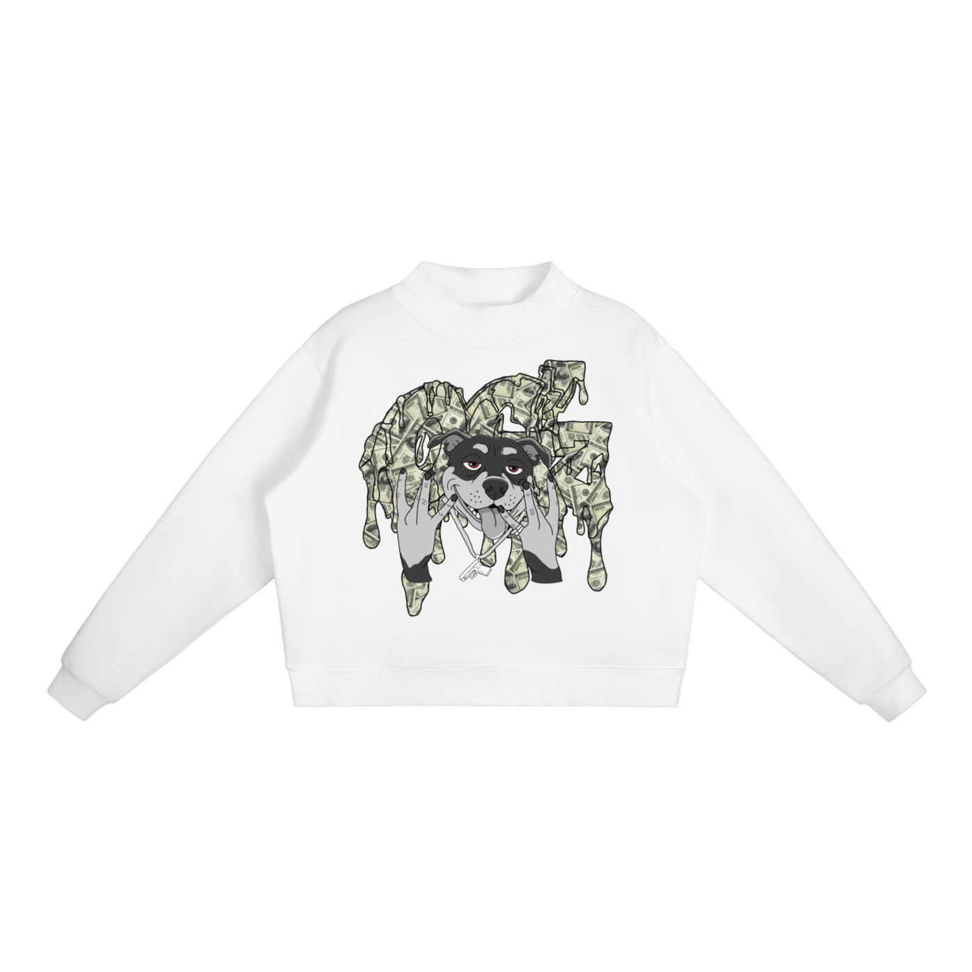 Essential Fleece Mock-Neck Crew Sweatshirt