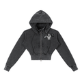 Vintage Washed Cropped Fleece Hoodie