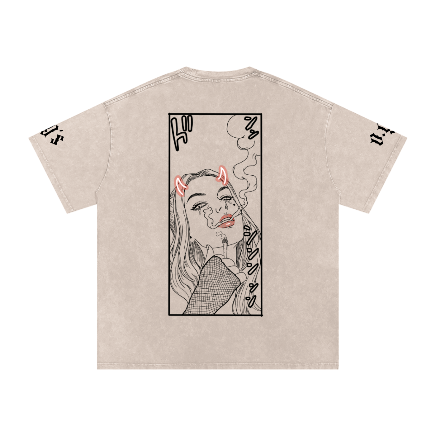 Snow Washed Oversized Cotton T-Shirt