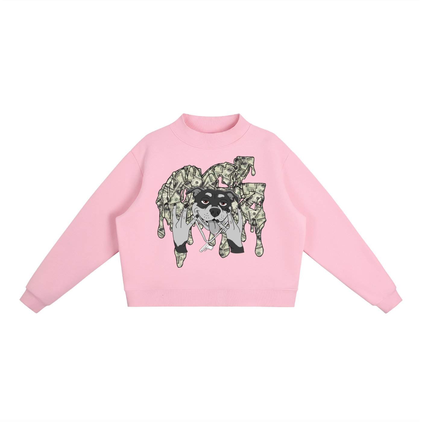 Essential Fleece Mock-Neck Crew Sweatshirt