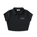 V-Neck Lapel Crop Top