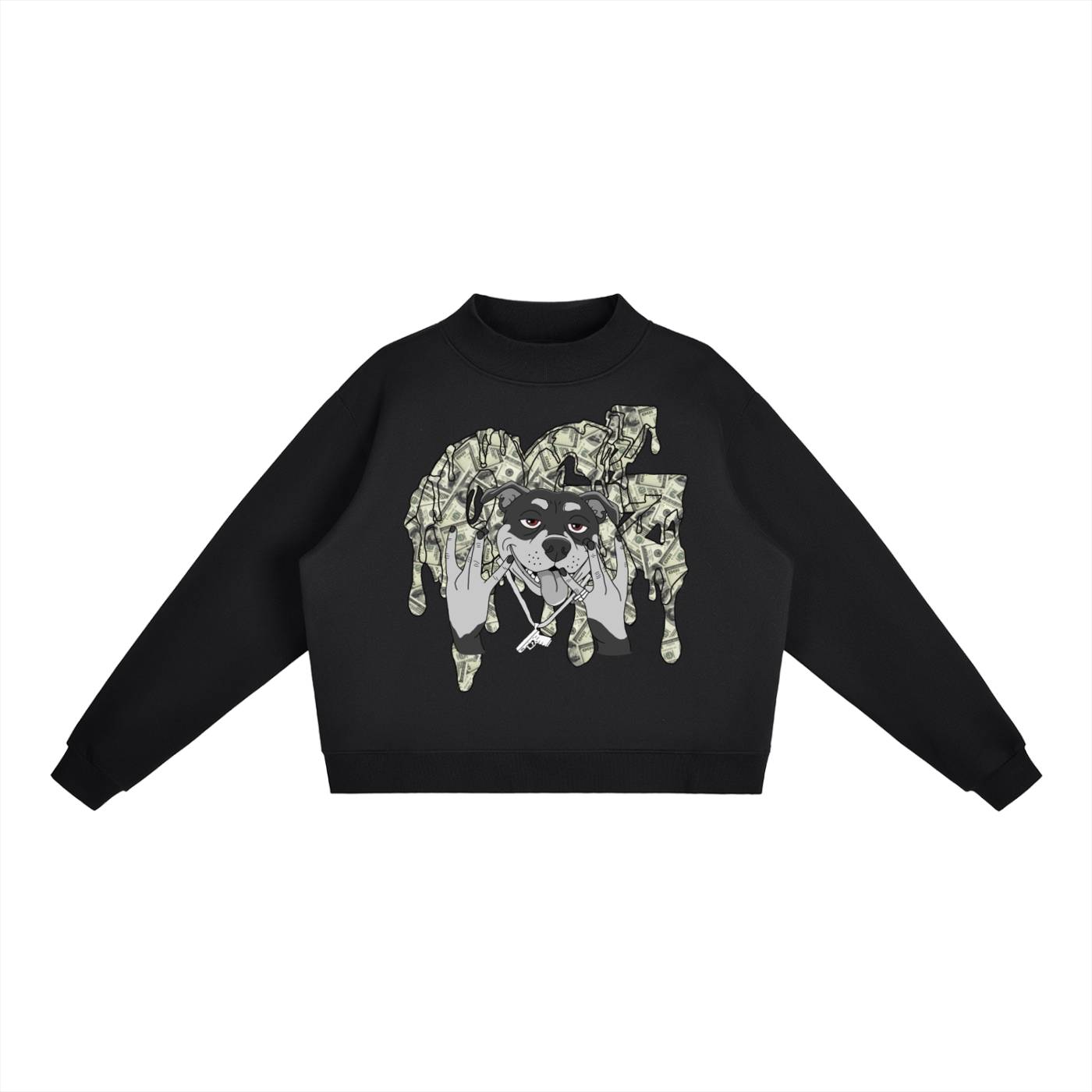 Essential Fleece Mock-Neck Crew Sweatshirt