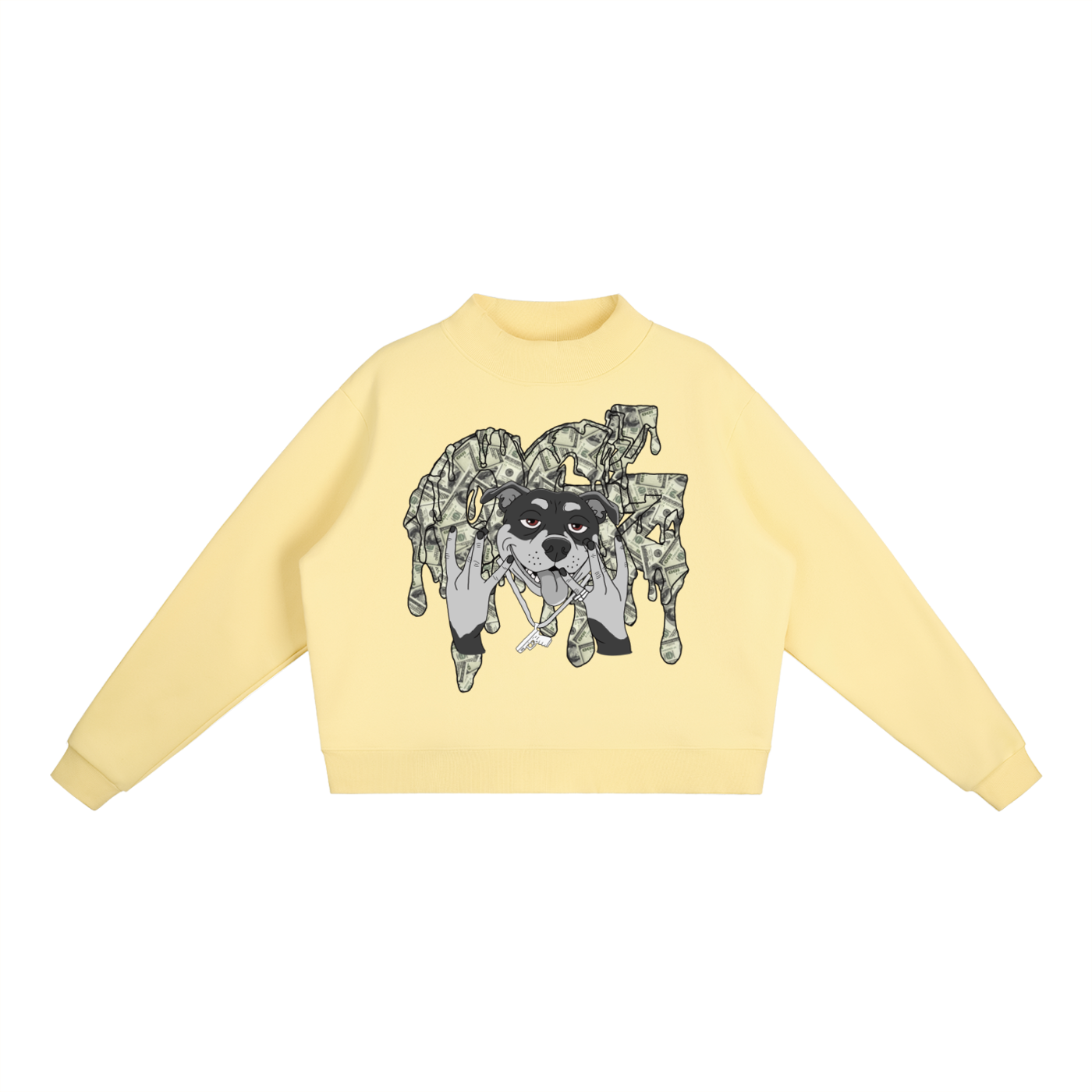Essential Fleece Mock-Neck Crew Sweatshirt