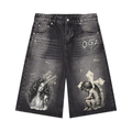 Men’s Vintage Wash Wide Leg Denim Shorts