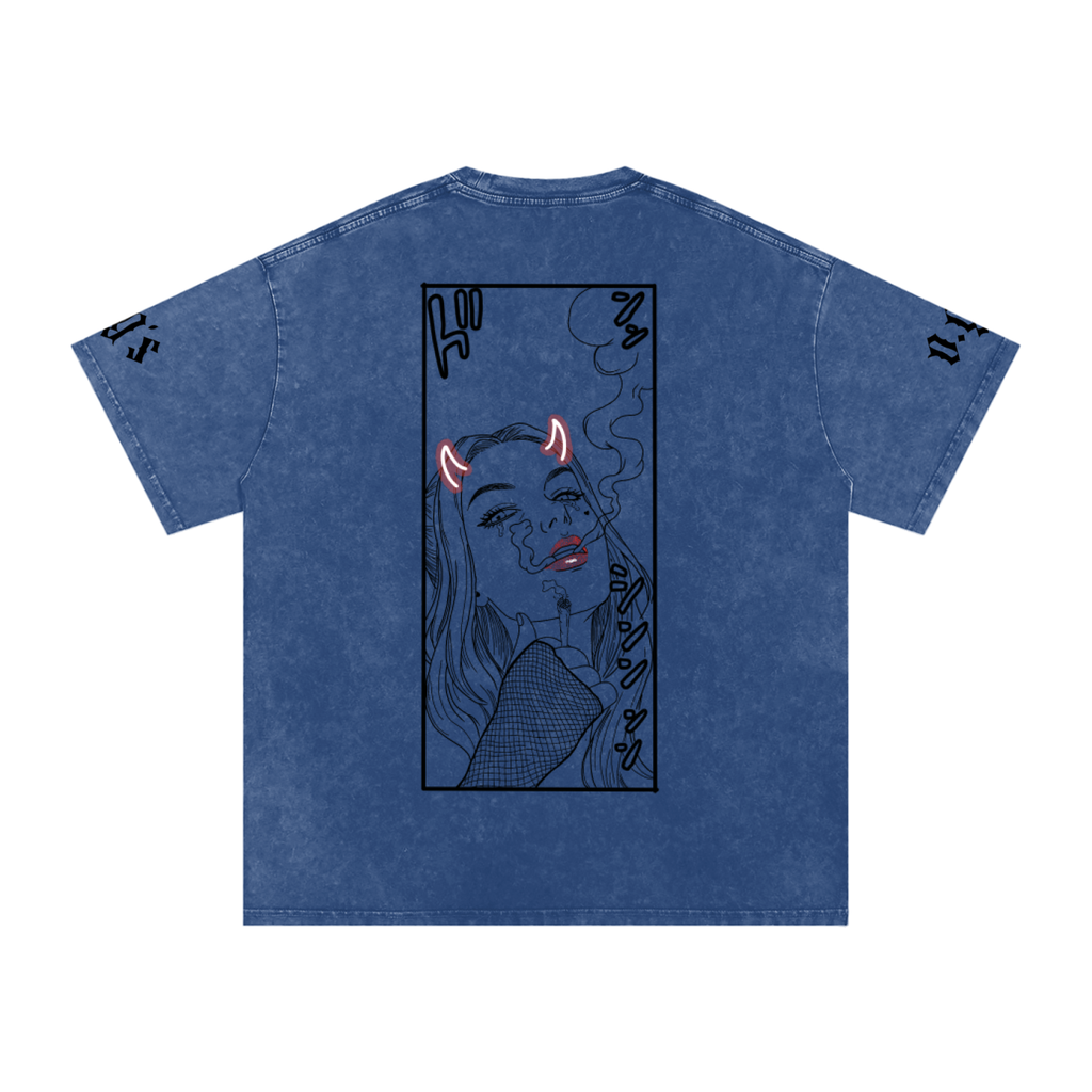 Snow Washed Oversized Cotton T-Shirt